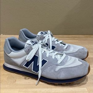 New Balance 500 Classic Gray Blue Comfort Sneakers GM500SG Men Lace up Sz 11.5 D